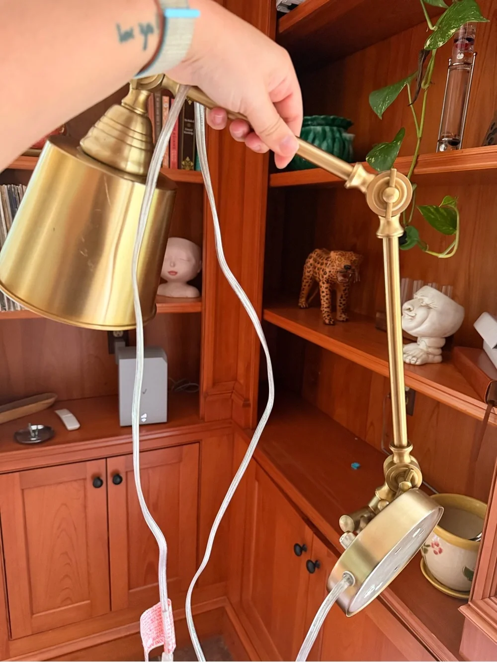 Adjustable Swing Arm Wall Light Gold